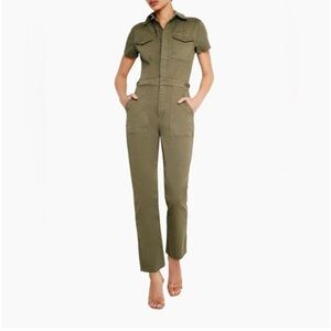 Good American Fit For Success Utility Jumpsuit Olive Green